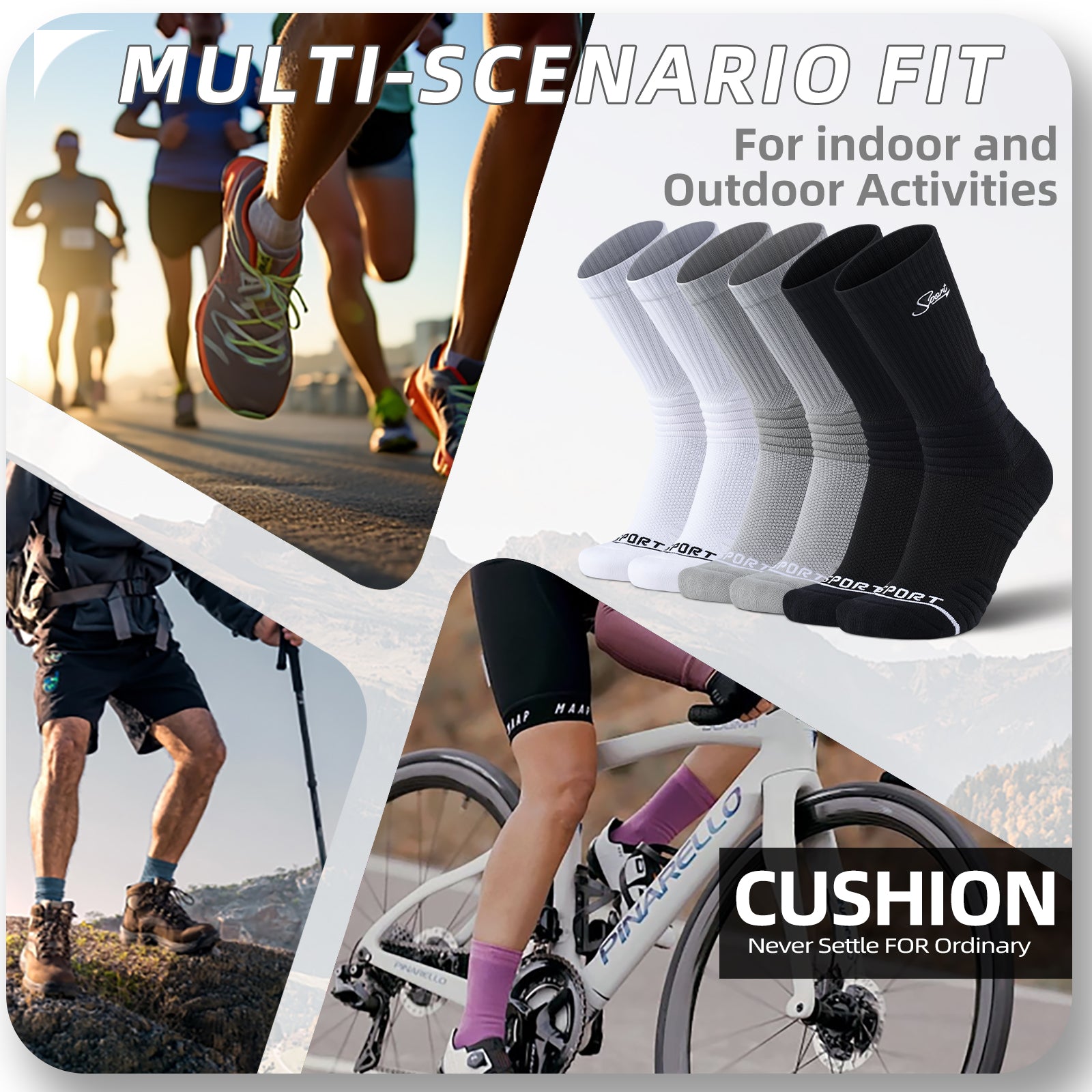 MQAMEX Elite Ultra Light Running Socks-Calcetines tobilleros