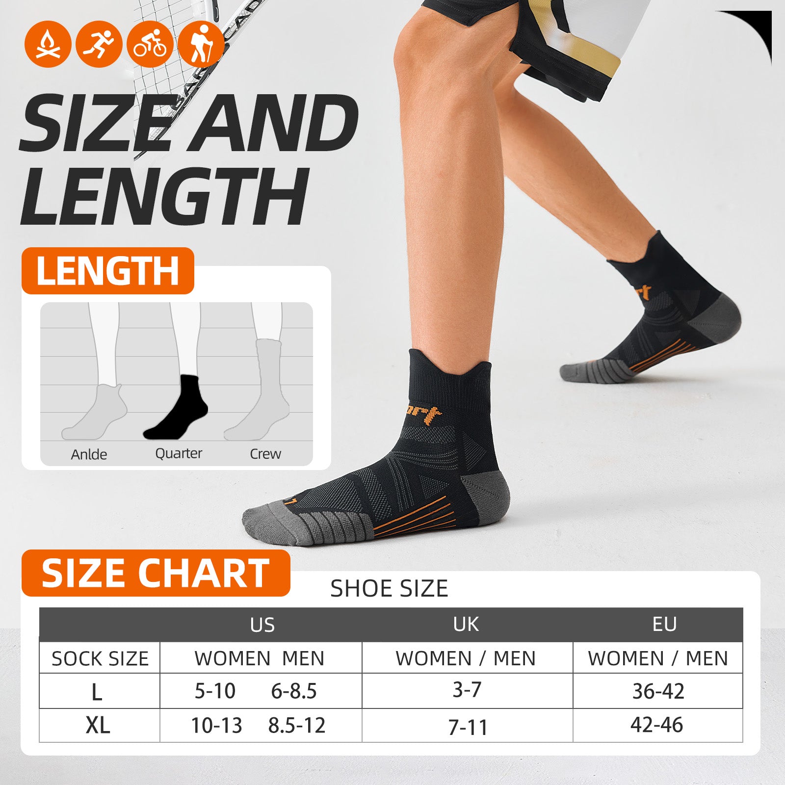 MQAMEX Elite Ultra Light Running Socks-Half Calf Socks