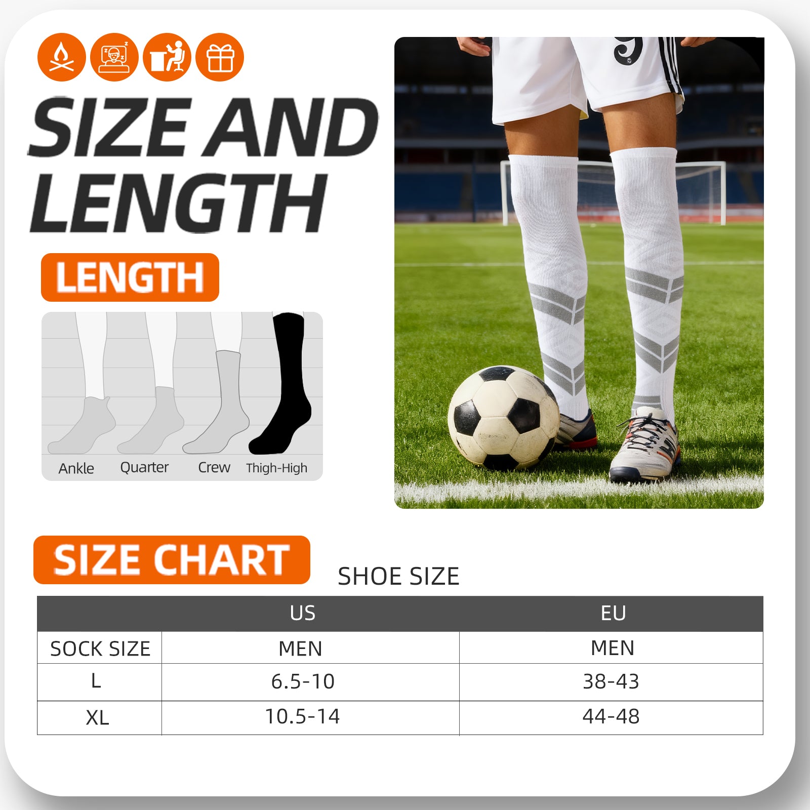 MQAMEX Ultra Light Compression Socks-Light Cushion Knee High