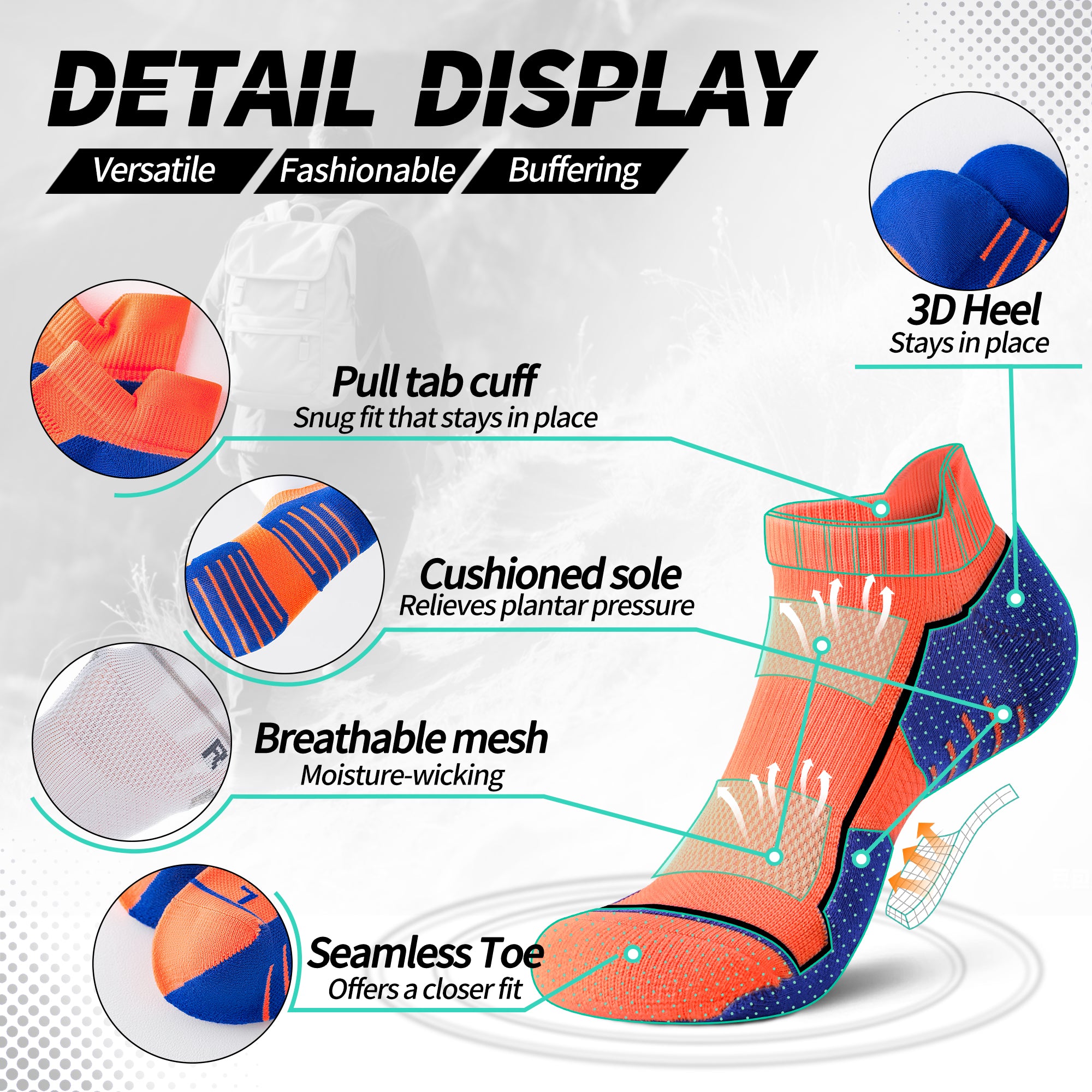 MQAMEX Elite Ultra Light Running Socks-Ankle socks