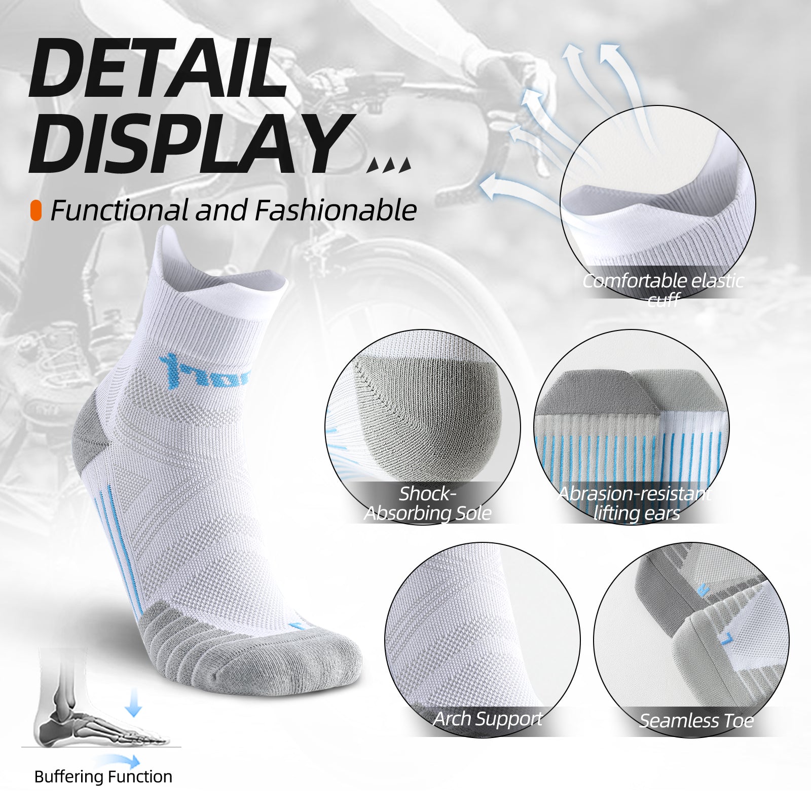 MQAMEX Elite Ultra Light Running Socks-Half Calf Socks
