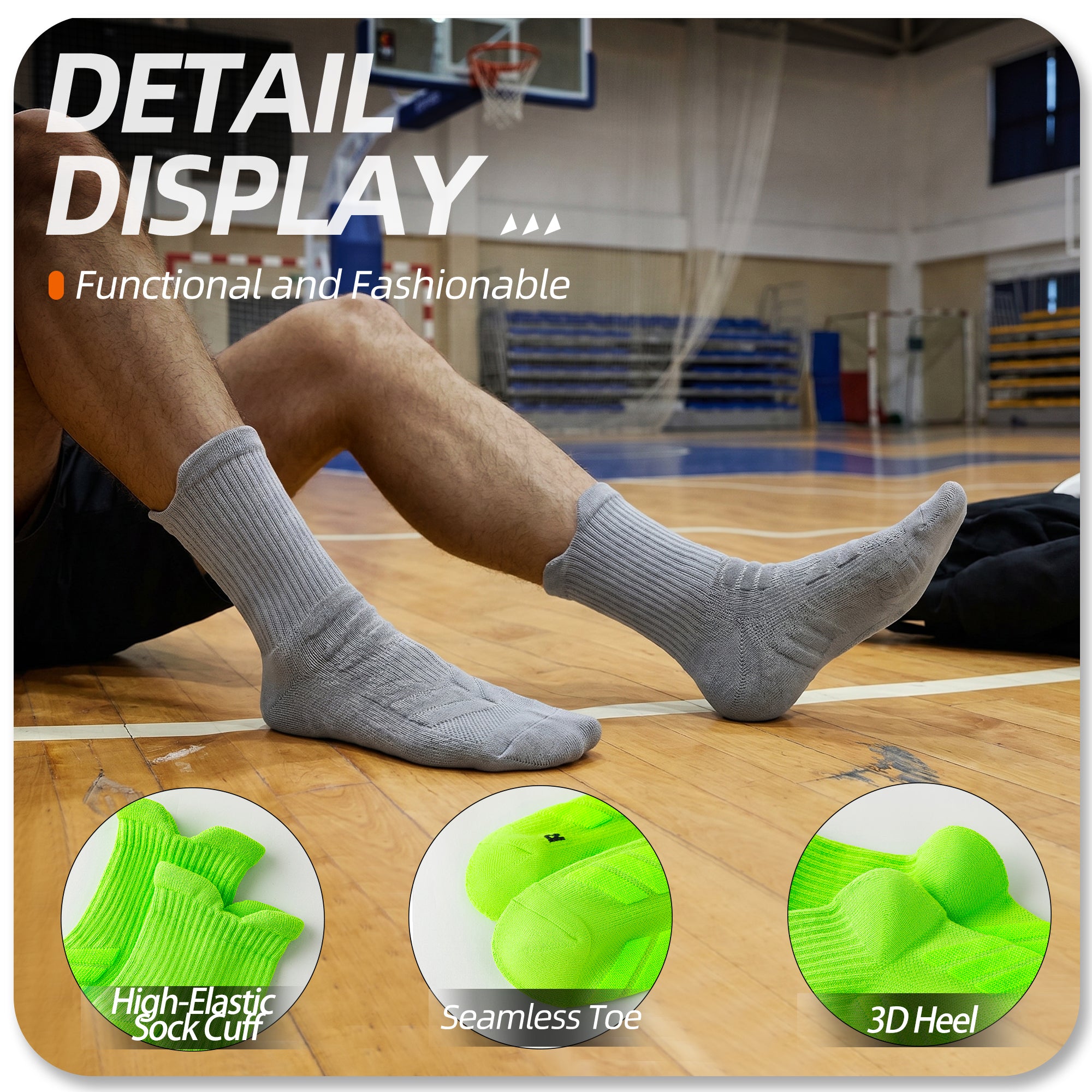 MQAMEX Elite Ultra Light Tennis + Pickleball Socks-Mini Crew Socks