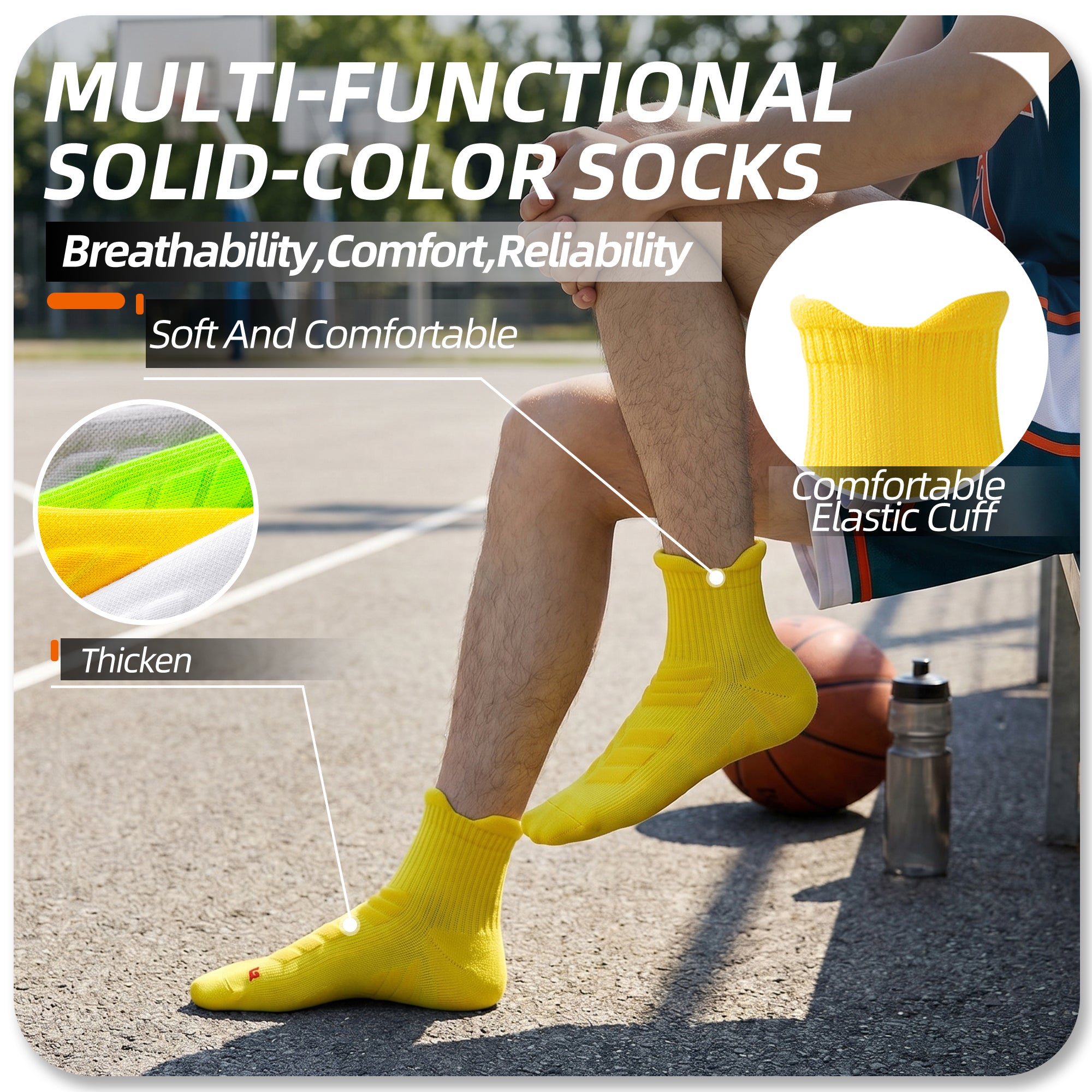 MQAMEX Elite Ultra Light Tennis + Pickleball Socks-Mini Crew Socks